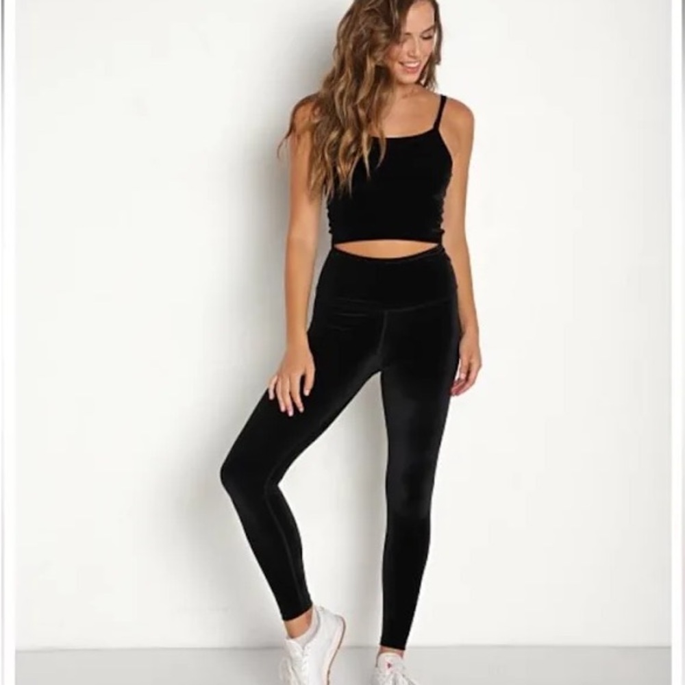 Beyond Yoga Velvet High Waisted Midi Leggings - Picture 4 of 5